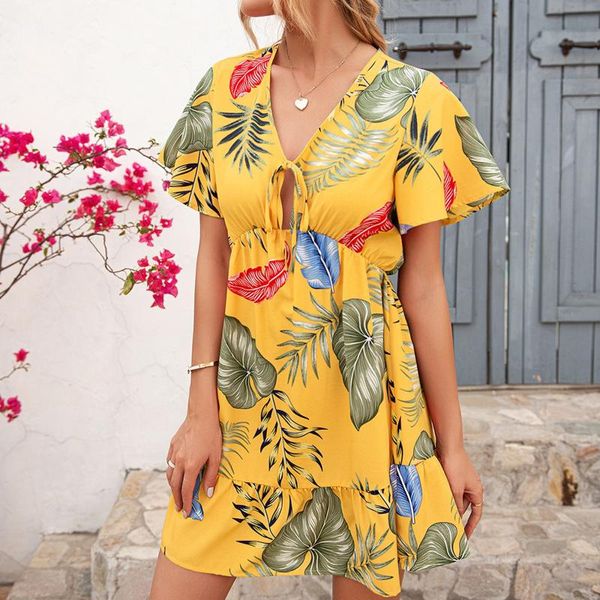 casual dresses 2021 summer vintage women mini dress yellow floral wrap deep v-neck short sleeve beach ruffles party sundress, Black;gray
casual dresses 2021 summer vintage women mini dress yellow floral wrap deep v-neck short sleeve beach ruffles party sundress, Black;gray