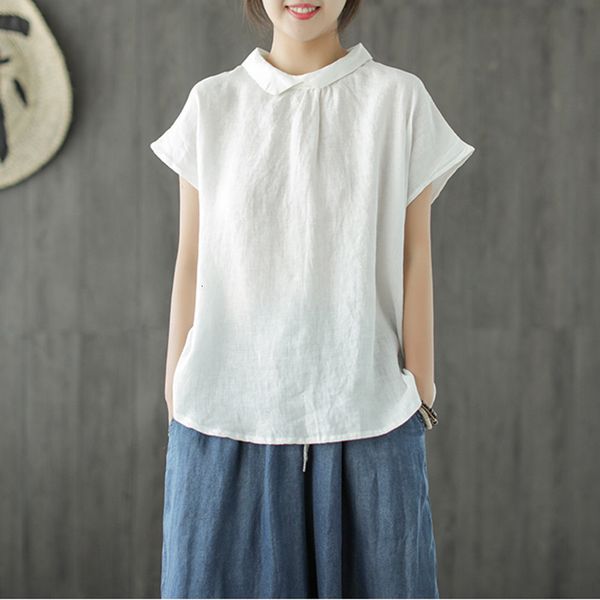johnature summer 2021 turn-down collar short sleeve solid color casual women new single-breasted linen t-s 39it, White
johnature summer 2021 turn-down collar short sleeve solid color casual women new single-breasted linen t-s 39it, White