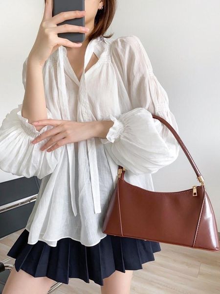 women's blouses & shirts 2021fw autumn women casual loose cotton long sleeve shirt female luxury blouse 2 color gdnz 6.16, White
women's blouses & shirts 2021fw autumn women casual loose cotton long sleeve shirt female luxury blouse 2 color gdnz 6.16, White