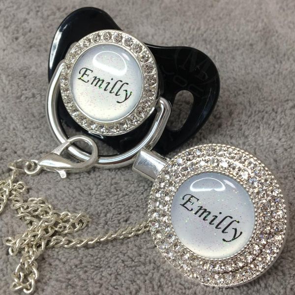 pacifiers# miyocar custom any glitter name po black bling pacifier and clip silver bpa dummy design p4-1-bg
pacifiers# miyocar custom any glitter name po black bling pacifier and clip silver bpa dummy design p4-1-bg