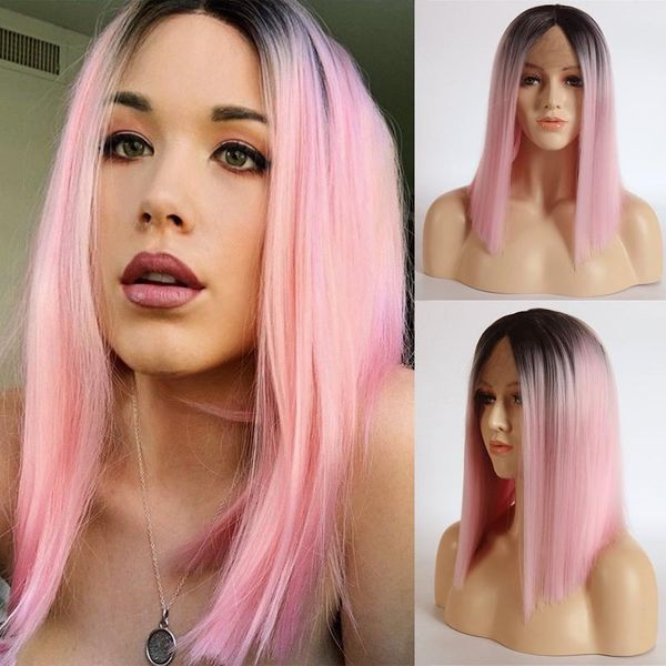 synthetic wigs rongduoyi short heat resistant hair wig ombre pink lace front for women straight bob cosplay, Black
synthetic wigs rongduoyi short heat resistant hair wig ombre pink lace front for women straight bob cosplay, Black