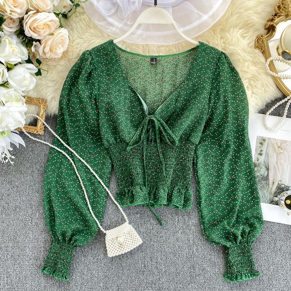 singrain 2021 autumn female floral print blouse v neck elastic waist puff long sleeves bohemia spring vintage korean blouse, White
singrain 2021 autumn female floral print blouse v neck elastic waist puff long sleeves bohemia spring vintage korean blouse, White