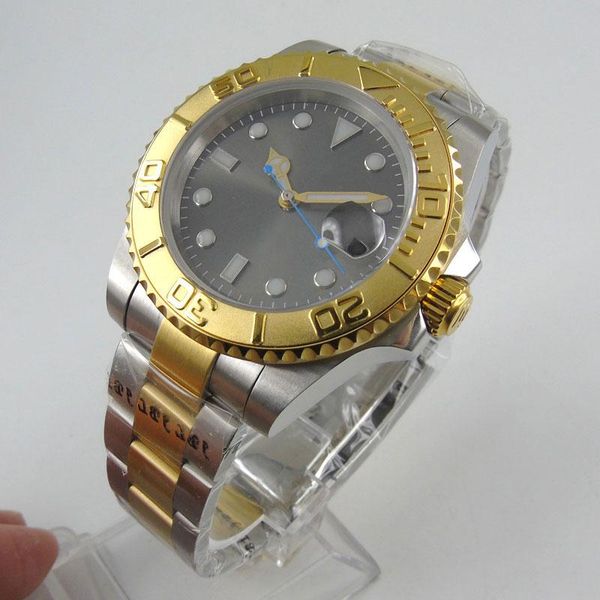 wristwatches arrival 40mm gray sterile dial sapphire glass yellow gold date luminous miyota 8215 automatic mechanical men's watch, Slivery;brown
wristwatches arrival 40mm gray sterile dial sapphire glass yellow gold date luminous miyota 8215 automatic mechanical men's watch, Slivery;brown