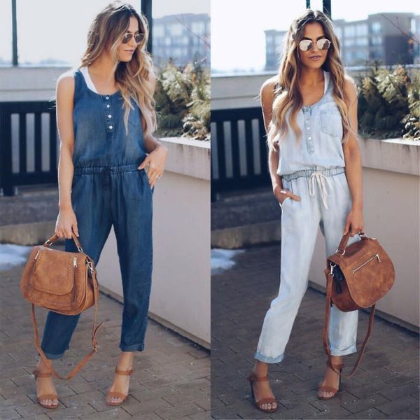 women's jumpsuits & rompers denim wash overall for summer lady women fashion cool street blue plain sleeveless loose jeans jumpsuit lon, Black;white
women's jumpsuits & rompers denim wash overall for summer lady women fashion cool street blue plain sleeveless loose jeans jumpsuit lon, Black;white