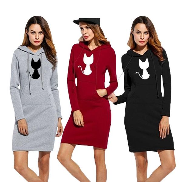 casual dresses women's classic mid-length hoodie dress cute cat print fashion autumn/winter warm long-sleeve women, Black;gray
casual dresses women's classic mid-length hoodie dress cute cat print fashion autumn/winter warm long-sleeve women, Black;gray