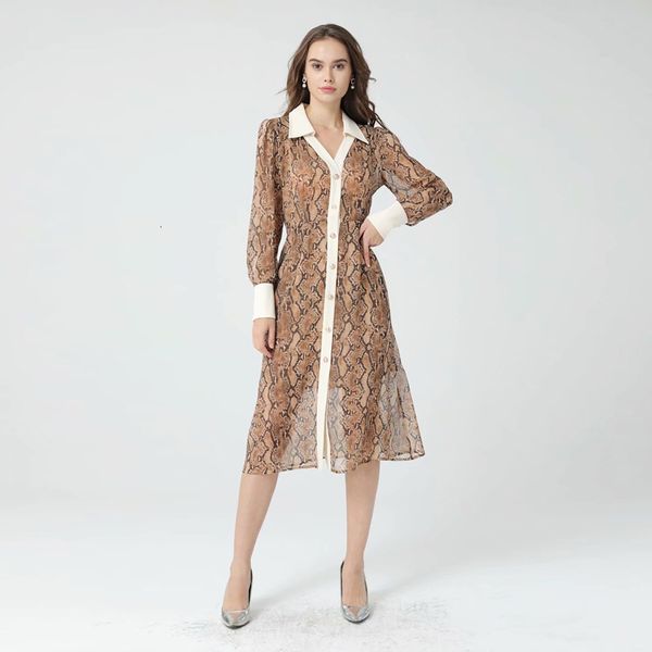 designer 2021 spring new women fashion vintage snake print lapel block button chic party elegant midi chiffon dress z6op, Black;gray
designer 2021 spring new women fashion vintage snake print lapel block button chic party elegant midi chiffon dress z6op, Black;gray