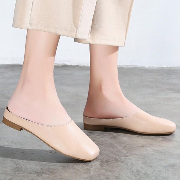 slippers fashion flat genuine leather summer women single shoes ladies muller comfortable square head female hy135, Black
slippers fashion flat genuine leather summer women single shoes ladies muller comfortable square head female hy135, Black