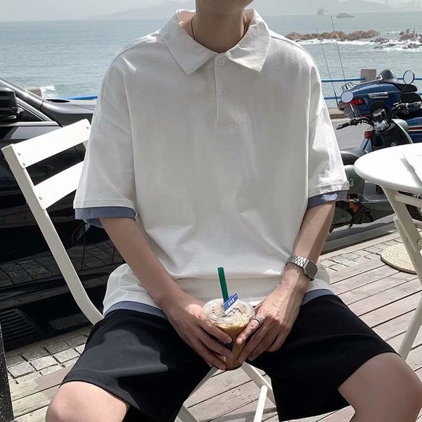 Polo shirt men's short-sleeved tide brand wild ins fashion loose Hong Kong style 2021 summer new solid color lapel T-shirt t, White;black
Polo shirt men's short-sleeved tide brand wild ins fashion loose Hong Kong style 2021 summer new solid color lapel T-shirt t, White;black