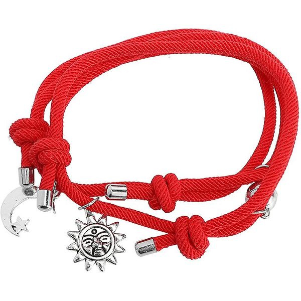 charm bracelets 2 pcs/set couple lovers star moon adjustable rope chain bracelet friend braided thread, Golden;silver
charm bracelets 2 pcs/set couple lovers star moon adjustable rope chain bracelet friend braided thread, Golden;silver