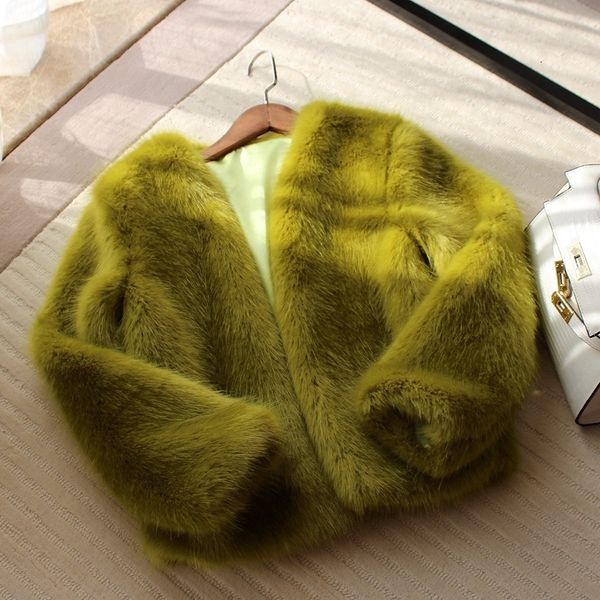 women's wool & blends blends korean winter fashion elegant solid faux coats thick warm v-neck short imitation fur jackets xfch, Black
women's wool & blends blends korean winter fashion elegant solid faux coats thick warm v-neck short imitation fur jackets xfch, Black