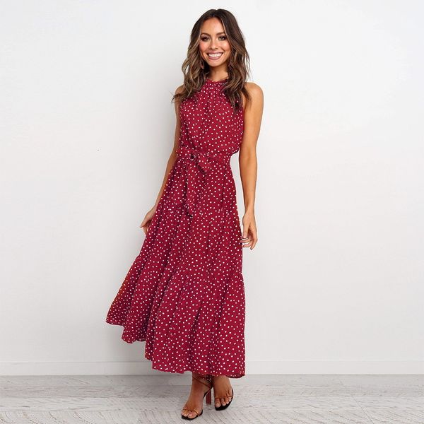 2021 new summer women 's elegant dot long halter ladies causal lace up sleeveless a-line ankle-length print qz9x, Black;gray
2021 new summer women 's elegant dot long halter ladies causal lace up sleeveless a-line ankle-length print qz9x, Black;gray
