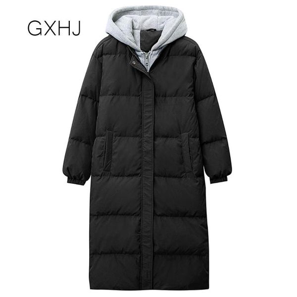women's down & parkas gxhj winter long jacket women 90% white duck warm snow coat solid thick fluffy hooded outwear female clothing lhj, Black
women's down & parkas gxhj winter long jacket women 90% white duck warm snow coat solid thick fluffy hooded outwear female clothing lhj, Black