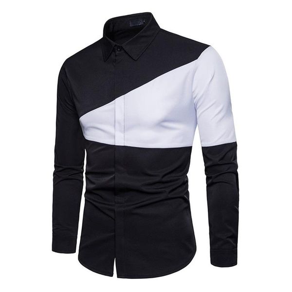 men's casual shirts shirt two-color triangle stitch geometry fashion match lapel long-sleeved slim patchwork color block, White;black
men's casual shirts shirt two-color triangle stitch geometry fashion match lapel long-sleeved slim patchwork color block, White;black