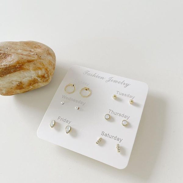 stud 6pairs/set mininalist geometric round small circle crystal metal earrings for women girls ear set jewelry accessories, Golden;silver
stud 6pairs/set mininalist geometric round small circle crystal metal earrings for women girls ear set jewelry accessories, Golden;silver