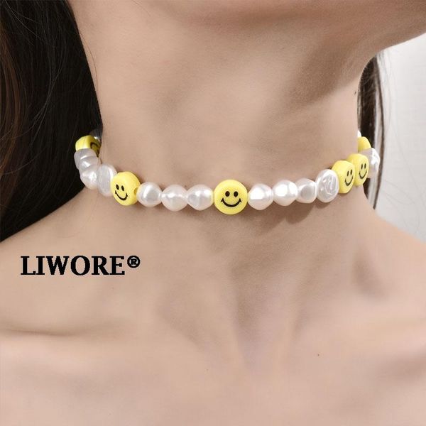 chains liwore vintage baroque pearl necklace for women smile beaded choker jewelry gift, Silver
chains liwore vintage baroque pearl necklace for women smile beaded choker jewelry gift, Silver