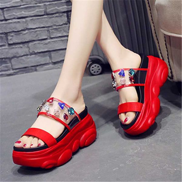 slippers women transparent pvc crystal platform sandals 2021 summer 9cm wedge open toe chunky beach dress shoes sandalias mujer, Black
slippers women transparent pvc crystal platform sandals 2021 summer 9cm wedge open toe chunky beach dress shoes sandalias mujer, Black