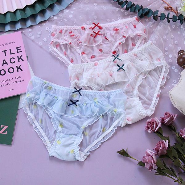 kawaii bow ruffle fruit flower underwear japanese lovely lolita soft girl milk silk thin briefs breathable mesh panties, Black;pink
kawaii bow ruffle fruit flower underwear japanese lovely lolita soft girl milk silk thin briefs breathable mesh panties, Black;pink