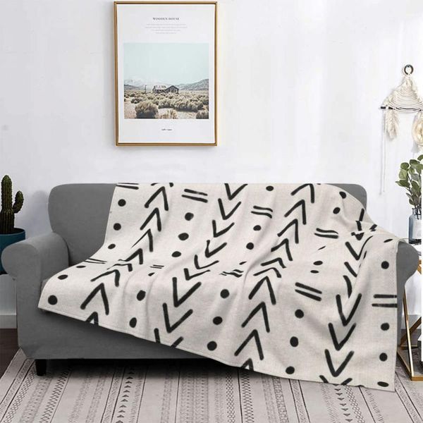 blankets mudcloth black geometric shapes bohemian velvet all season portable soft throw blanket for bedding office bedspreads