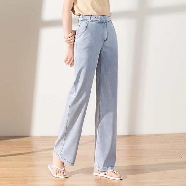 women's jeans fashion women high waist pants stretch denim breathable wide leg female large size casual slim trousers, Blue
women's jeans fashion women high waist pants stretch denim breathable wide leg female large size casual slim trousers, Blue