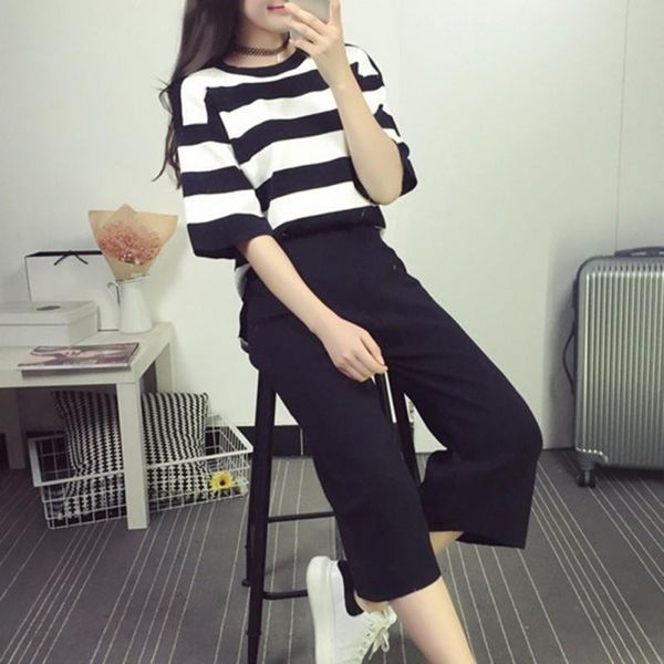 2 pcs/set women summer cotton casual pants suits set fashion striped t shirt and pants women tracksuit, Gray
2 pcs/set women summer cotton casual pants suits set fashion striped t shirt and pants women tracksuit, Gray