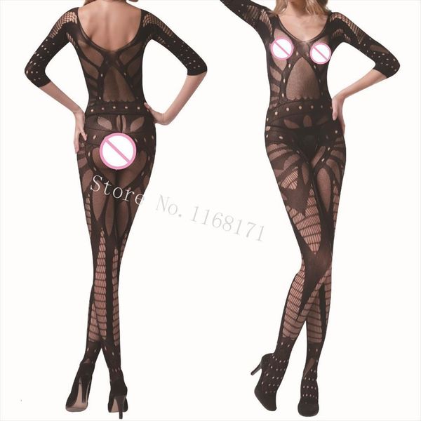 hollow dobby black womens rompers full body skinny costume nightwear, Black;white