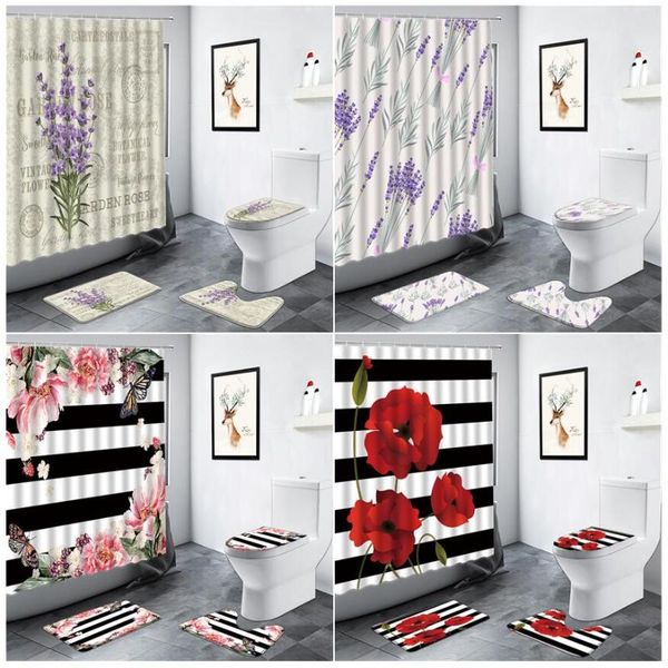shower curtains purple lavender peony floral curtain set flower butterfly black white striped non-slip rug toilet bath mat bathroom decor
shower curtains purple lavender peony floral curtain set flower butterfly black white striped non-slip rug toilet bath mat bathroom decor