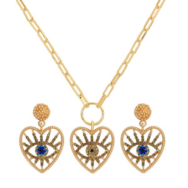 fashion high-end angel eye pendant necklaces earrings set simple retro diamond clavicle chain alloy rhinestone earring french devil eyes ear, Silver
fashion high-end angel eye pendant necklaces earrings set simple retro diamond clavicle chain alloy rhinestone earring french devil eyes ear, Silver
