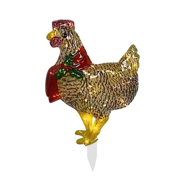 christmas decorations golden chicken with red scarf decoration glowing lights ornament garden lawn
christmas decorations golden chicken with red scarf decoration glowing lights ornament garden lawn