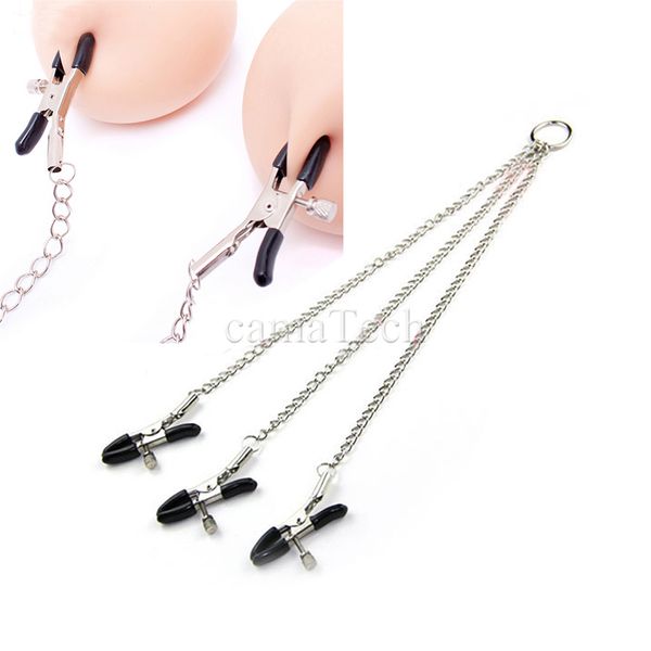 camatech metal 3 in 1 nipple clamps + labia clips with long chain stainless steel breast clitoris clips women flirting toys
camatech metal 3 in 1 nipple clamps + labia clips with long chain stainless steel breast clitoris clips women flirting toys