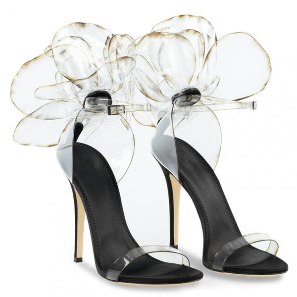 2021 new clear transparent pvc flower women sandals ankle strap thin high heels summer shoe woman prom party pump sandalias, Black
2021 new clear transparent pvc flower women sandals ankle strap thin high heels summer shoe woman prom party pump sandalias, Black