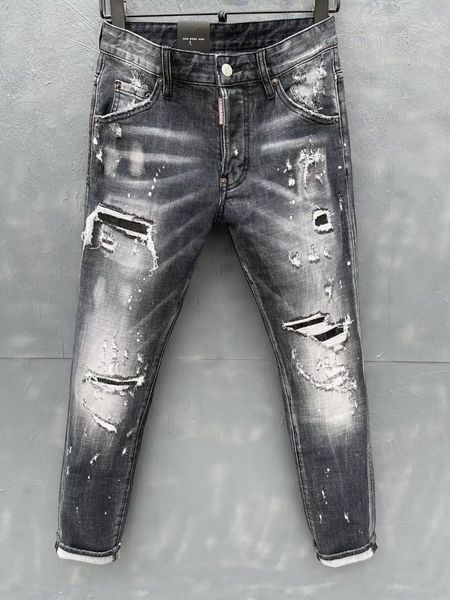 men's jeans 2021 skinny ripped stretch spray paint black stitching beggar pants, Blue
men's jeans 2021 skinny ripped stretch spray paint black stitching beggar pants, Blue
