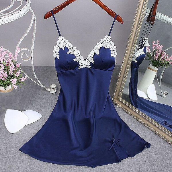lady nightgown summer women's lingerie robe bath gown faux silk sleepwear nightdress pajamas homewear chest pad nightwear, Black;red
lady nightgown summer women's lingerie robe bath gown faux silk sleepwear nightdress pajamas homewear chest pad nightwear, Black;red