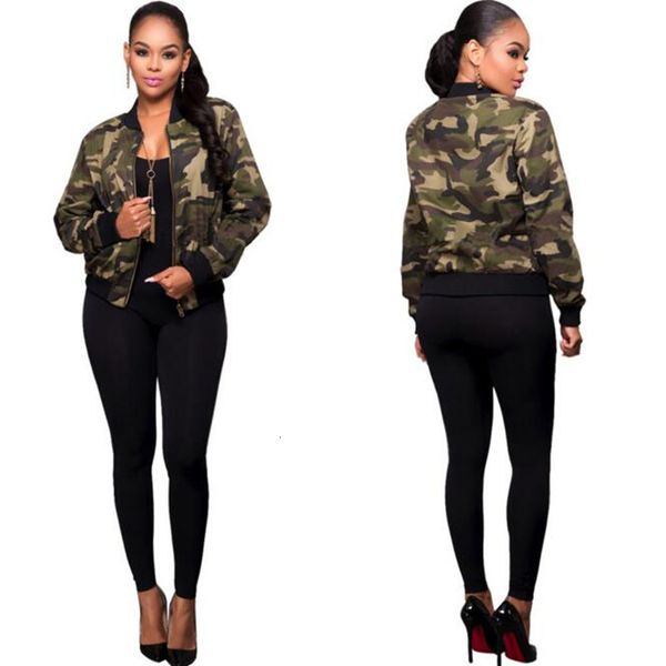 2021 women long sleeve camouflage jacket women coat autumn jacket casual fashion bomber jacket zipper casaco feminino, Black;brown 
2021 women long sleeve camouflage jacket women coat autumn jacket casual fashion bomber jacket zipper casaco feminino, Black;brown