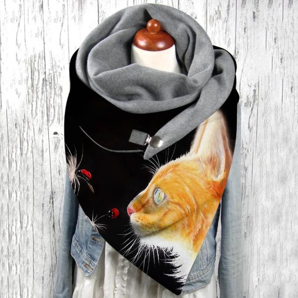 scarves 40# 2022 universal cat print button soft wrap casual harajuku warm shawls foulard femme winter scarf, Blue;gray
scarves 40# 2022 universal cat print button soft wrap casual harajuku warm shawls foulard femme winter scarf, Blue;gray