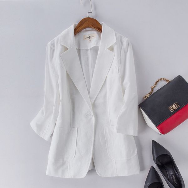 cotton ladies'linen style linen fine suit women's white fashion three-quarters sleeve jacket f0g2, White;black
cotton ladies'linen style linen fine suit women's white fashion three-quarters sleeve jacket f0g2, White;black
