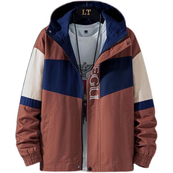 new men's cargo jacket men autumn cotton hooded jackets fashion all-match slim fit zipper coat windbreaker color block outerwear, Black;brown
new men's cargo jacket men autumn cotton hooded jackets fashion all-match slim fit zipper coat windbreaker color block outerwear, Black;brown