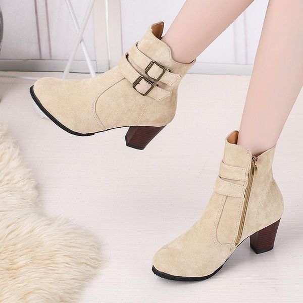 boots buckle strap autumn women ankle casual platform shoes woman high heels western zip winter size 35~43, Black
boots buckle strap autumn women ankle casual platform shoes woman high heels western zip winter size 35~43, Black