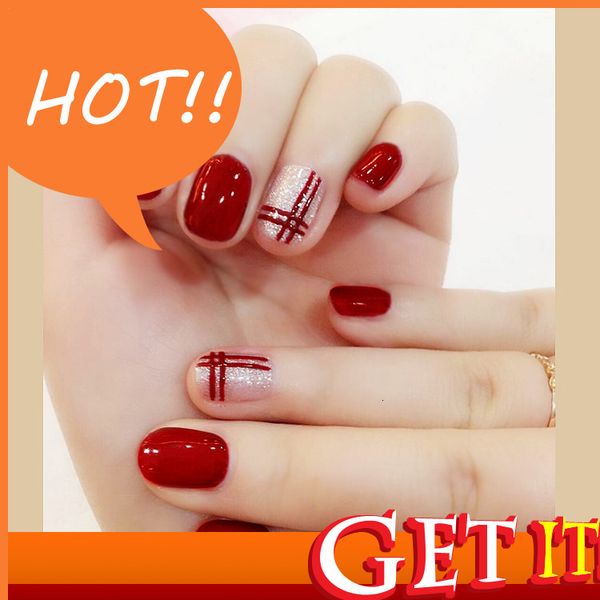 hand diy nail decorated stylist nina 398 wine red double line fake nail patch wear finished, Red;gold
hand diy nail decorated stylist nina 398 wine red double line fake nail patch wear finished, Red;gold