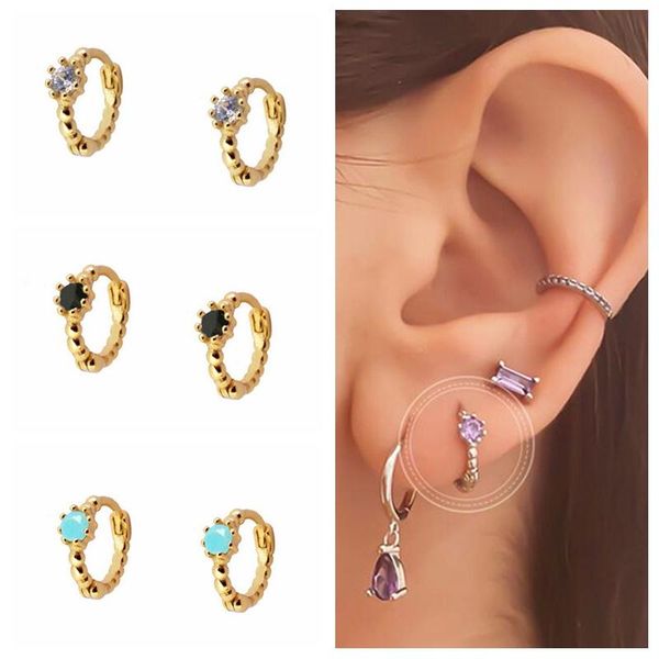 hoop & huggie real s925 sterling silver korean romantic purple zircon earring earrings for women small circle pendientes crystal jewerly, Golden;silver
hoop & huggie real s925 sterling silver korean romantic purple zircon earring earrings for women small circle pendientes crystal jewerly, Golden;silver