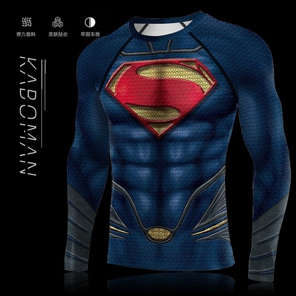 new sports tights superman series fitness clothes men's round neck t-speed dry coach running training long sleeve, Black
new sports tights superman series fitness clothes men's round neck t-speed dry coach running training long sleeve, Black