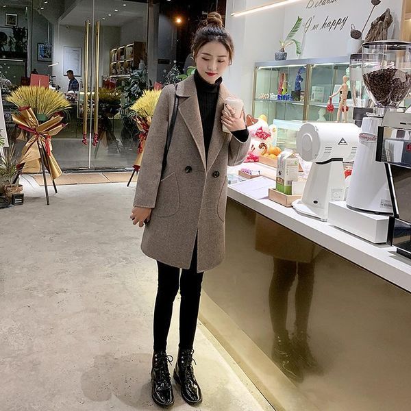 women's wool & blends 2021 women autumn winter single button woolen jackets female long wwol warm coats ladies sleeve loose outwear q56, Black
women's wool & blends 2021 women autumn winter single button woolen jackets female long wwol warm coats ladies sleeve loose outwear q56, Black