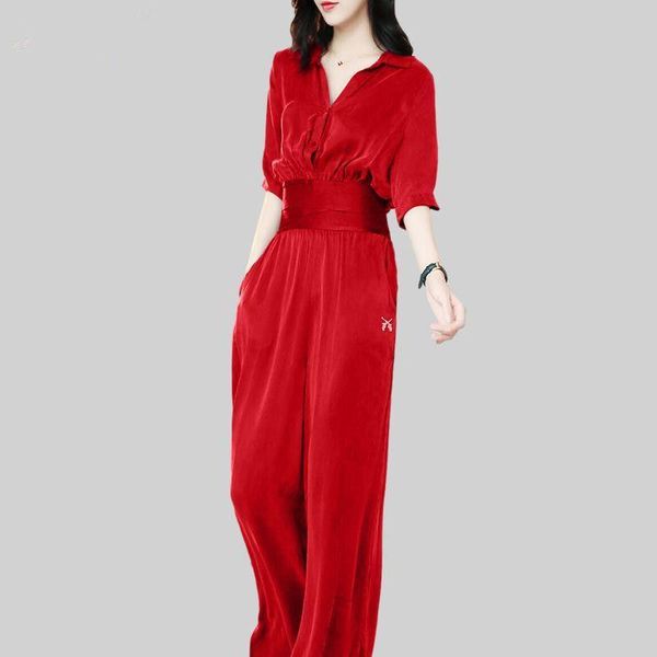 women's two piece pants autumn 2021 fashion suit elegant lapel faux silk shirt casual high waist drooping wide-legged - set, White
women's two piece pants autumn 2021 fashion suit elegant lapel faux silk shirt casual high waist drooping wide-legged - set, White