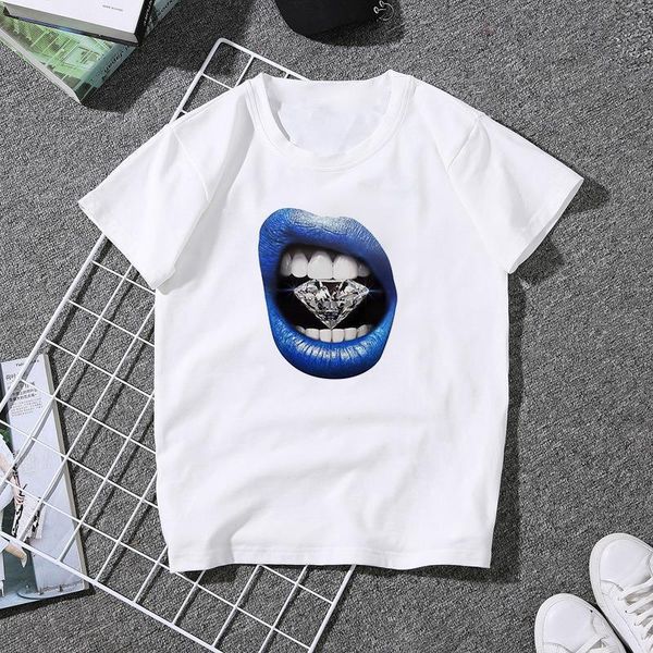 diamond in mouth blue lip print funny woman tshirts summer short sleeve casual white t-shirt round neck loose female
diamond in mouth blue lip print funny woman tshirts summer short sleeve casual white t-shirt round neck loose female