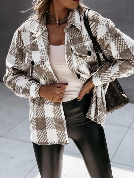 women's jackets plaid jacket coat harajuku 2021 autumn winter long-sleeved houndstooth printed woolen femme chaqueta mujer shacket goth, Black;brown
women's jackets plaid jacket coat harajuku 2021 autumn winter long-sleeved houndstooth printed woolen femme chaqueta mujer shacket goth, Black;brown