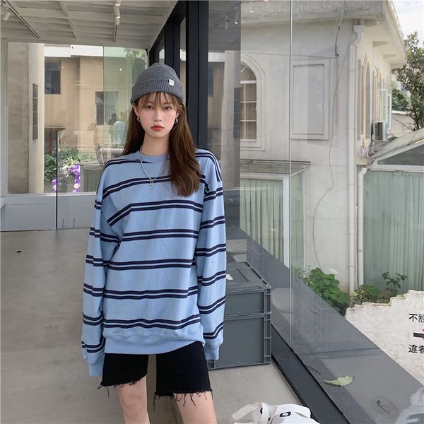 2021 new autumn college style loose shoulder width stripe slim long sleeve round neck pullover sweatshirt hynz, Black
2021 new autumn college style loose shoulder width stripe slim long sleeve round neck pullover sweatshirt hynz, Black