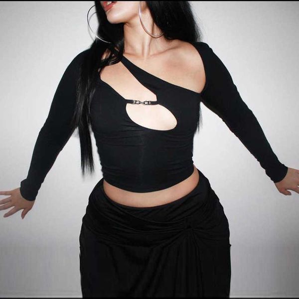 2021 spring wind and summer women's wear solid color long sleeve thin open navel street fashion irregular slim t-shirt, White
2021 spring wind and summer women's wear solid color long sleeve thin open navel street fashion irregular slim t-shirt, White