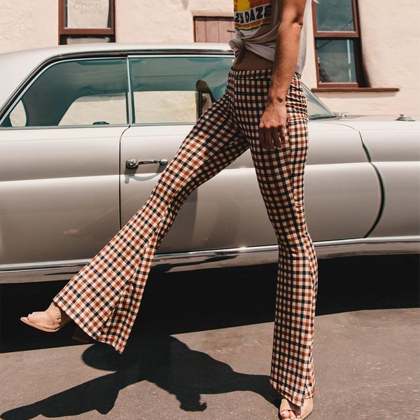 2021 new vintage plaid print flare pant for women spring elegant high waist slim trousers female casual elastice waisted long pants 79me, Black;white
2021 new vintage plaid print flare pant for women spring elegant high waist slim trousers female casual elastice waisted long pants 79me, Black;white