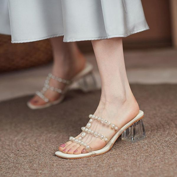 slippers nice fashion summer pvc crystal open toed high heels women transparent heel beaded sandals pumps big size, Black
slippers nice fashion summer pvc crystal open toed high heels women transparent heel beaded sandals pumps big size, Black