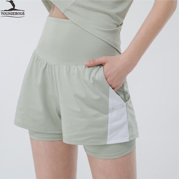yoga outfits sports wear summer polyester mesh women quick dry pants 2 in 1 shorts, White;red
yoga outfits sports wear summer polyester mesh women quick dry pants 2 in 1 shorts, White;red