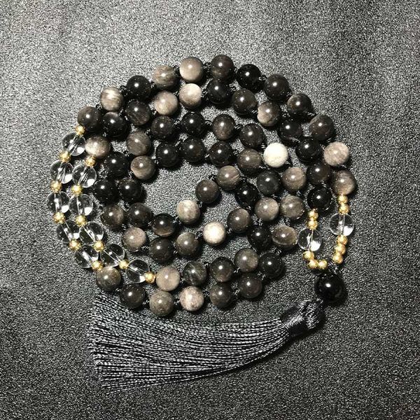 pendant necklaces 8mm silver obsidian clear quartz beads and knotted necklace meditation yoga blessing jewelry 108 japamala tibetan rosary
pendant necklaces 8mm silver obsidian clear quartz beads and knotted necklace meditation yoga blessing jewelry 108 japamala tibetan rosary